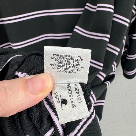Peter Millar Summer Comfort Black Lilac Stripe Short Sleeve Performance Polo - Picture 6 of 7